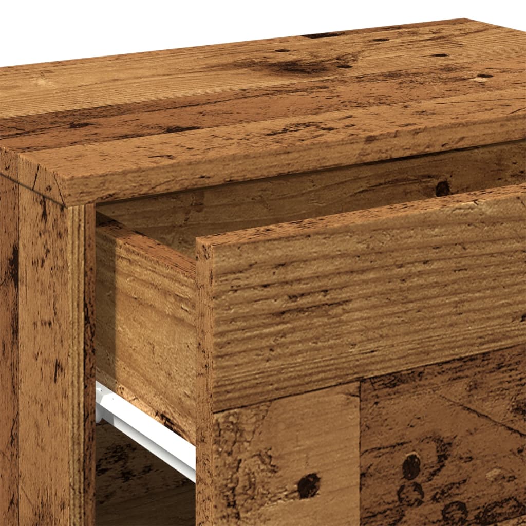 vidaXL Κομοδίνο Επιτοίχιο Όψη Παλαιού Ξύλου