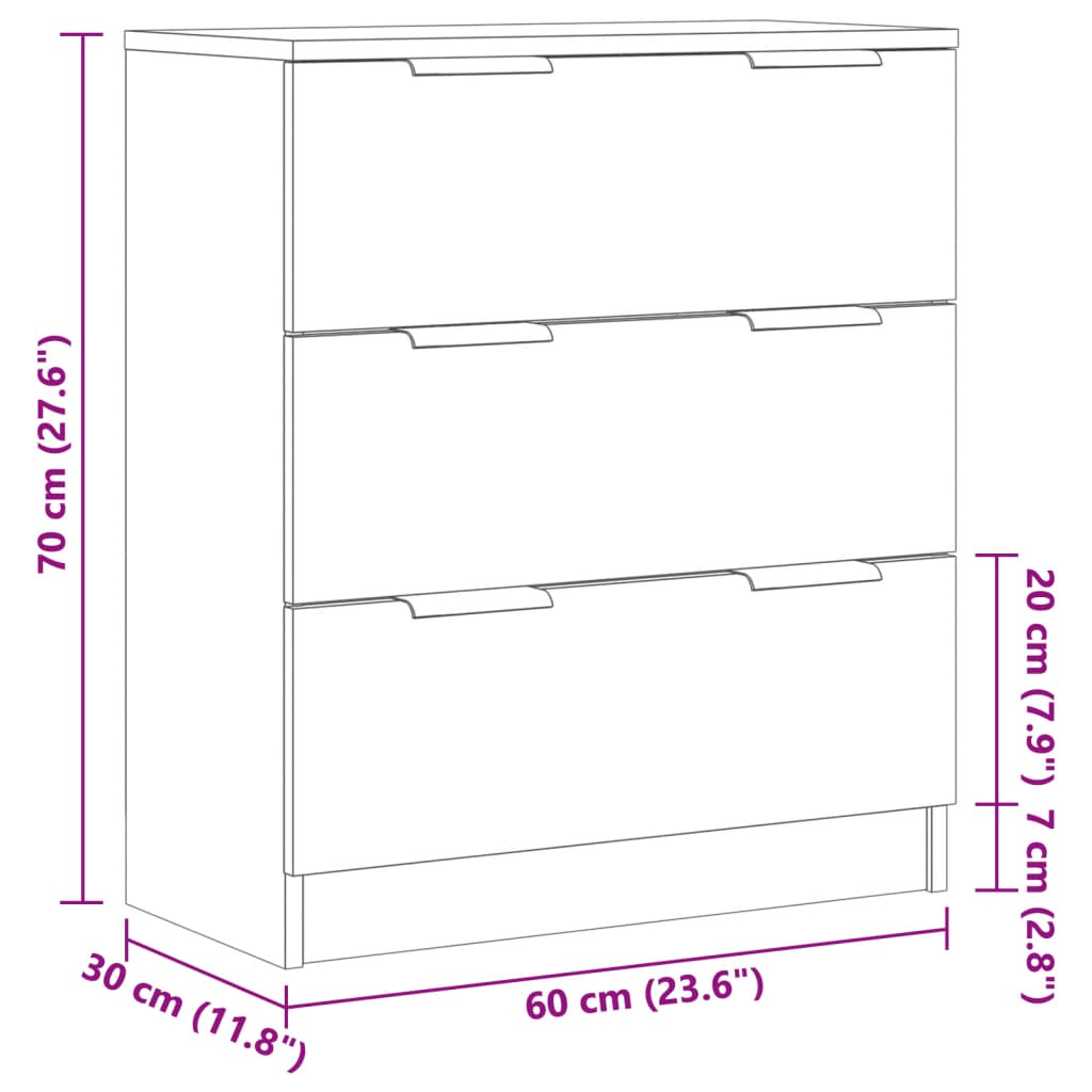 vidaXL Ντουλάπι Παλ. Ξύλο 60 x 30 x 70 εκ. από Επεξεργασμένο Ξύλο