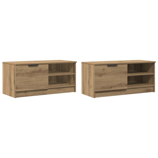 vidaXL Σετ ντουλάπι τηλεόρασης 2 τεμαχίων Artisan Oak 80x35x36,5 cm