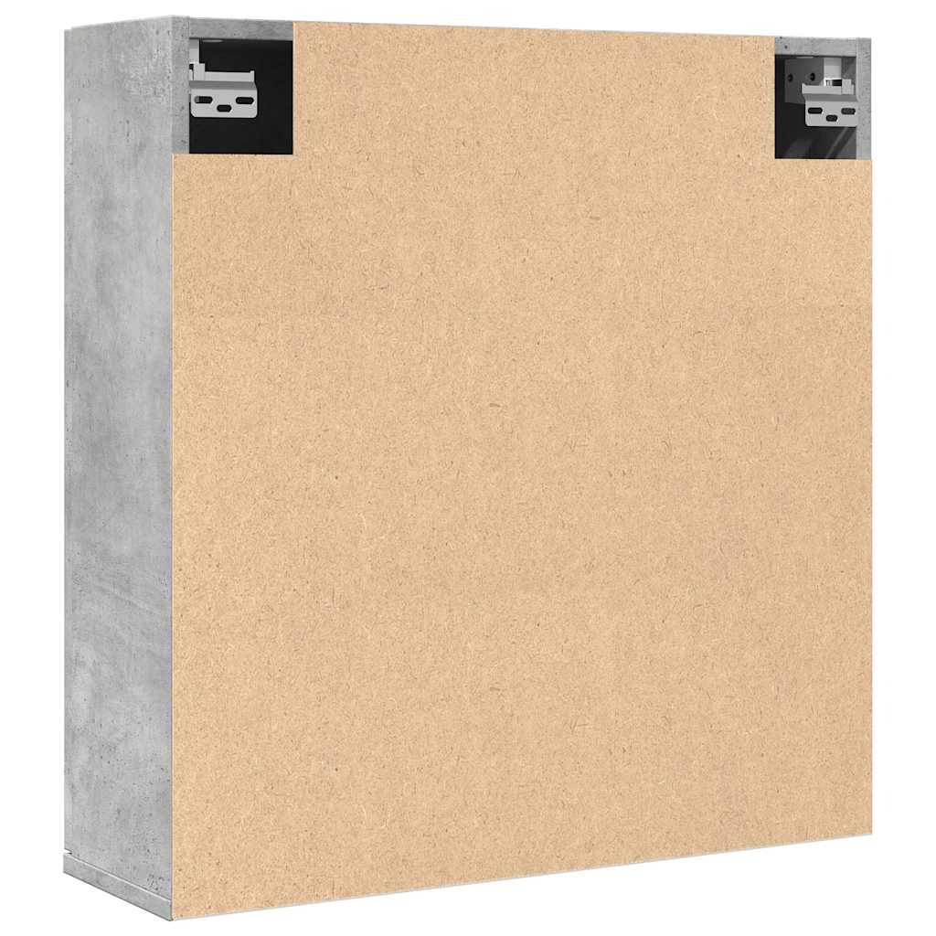 vidaXL Καθρέφτης Μπάνιου Γκρι Σκυροδέματος 64x20x66,5 εκ. Επεξ. Ξύλο
