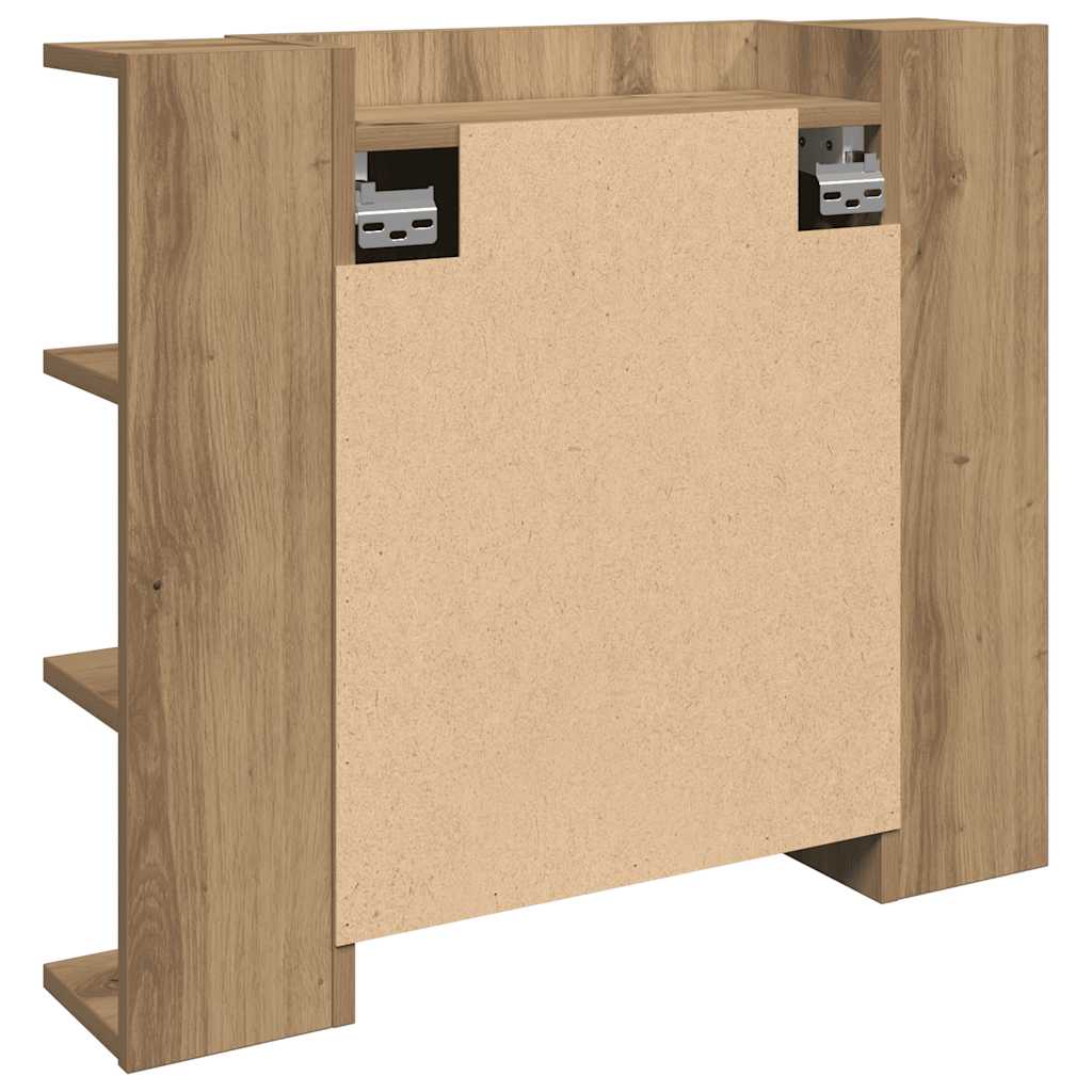 vidaXL Ντουλάπι καθρέφτη με LED Artisan Oak 70x16,5x60 cm