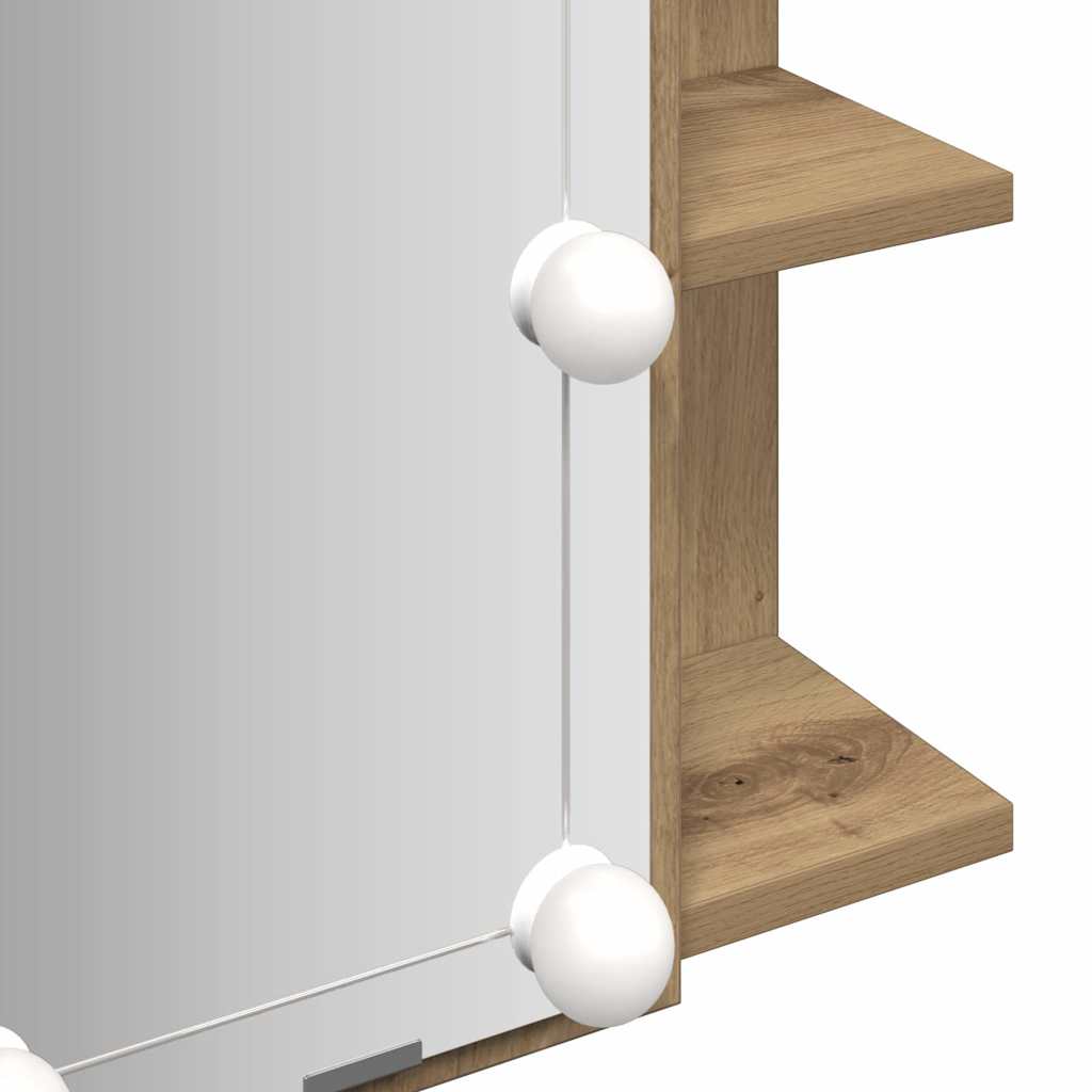 vidaXL Ντουλάπι καθρέφτη με LED Artisan Oak 70x16,5x60 cm