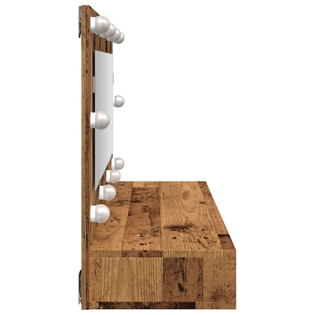 vidaXL Ντουλάπι καθρέφτη με LED Παλιό ξύλο 90x31,5x62 cm