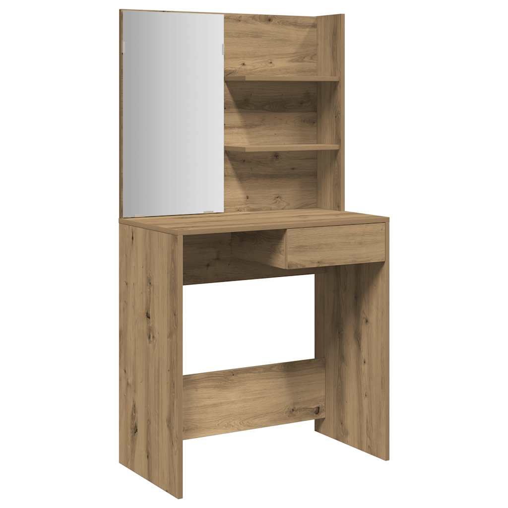 vidaXL Κομοδίνο με καθρέφτη Artisan Oak 74,5x40x141 cm