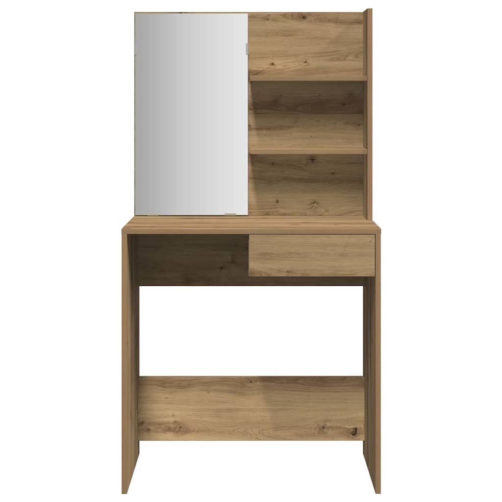 vidaXL Κομοδίνο με καθρέφτη Artisan Oak 74,5x40x141 cm