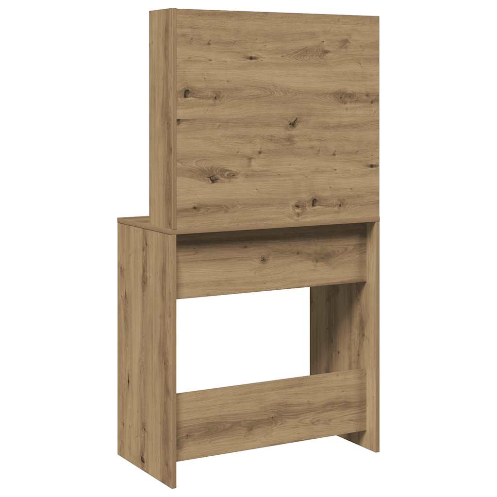 vidaXL Κομοδίνο με καθρέφτη Artisan Oak 74,5x40x141 cm