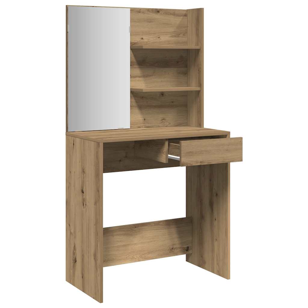 vidaXL Κομοδίνο με καθρέφτη Artisan Oak 74,5x40x141 cm