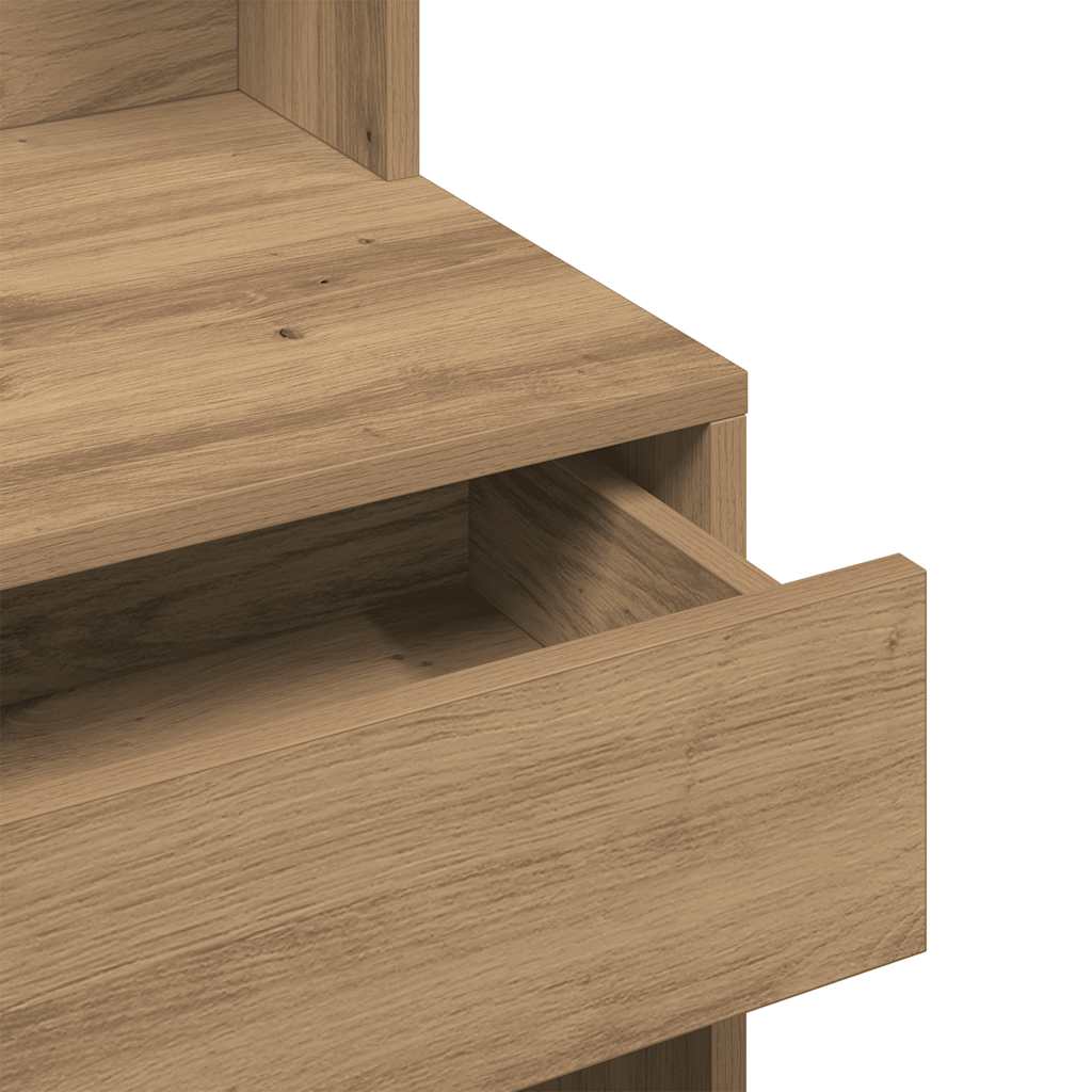 vidaXL Κομοδίνο με καθρέφτη Artisan Oak 74,5x40x141 cm