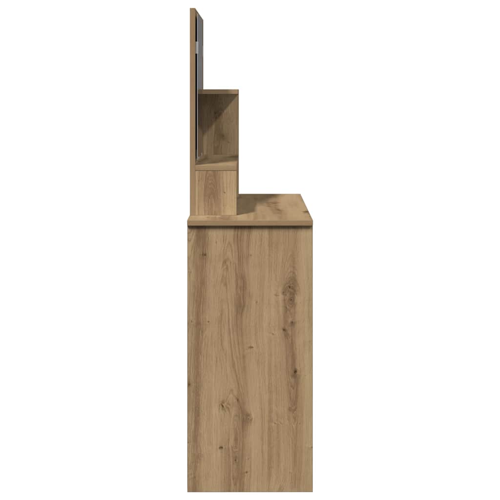 vidaXL Κομοδίνο με καθρέφτη Artisan Oak 86,5x35x136 cm