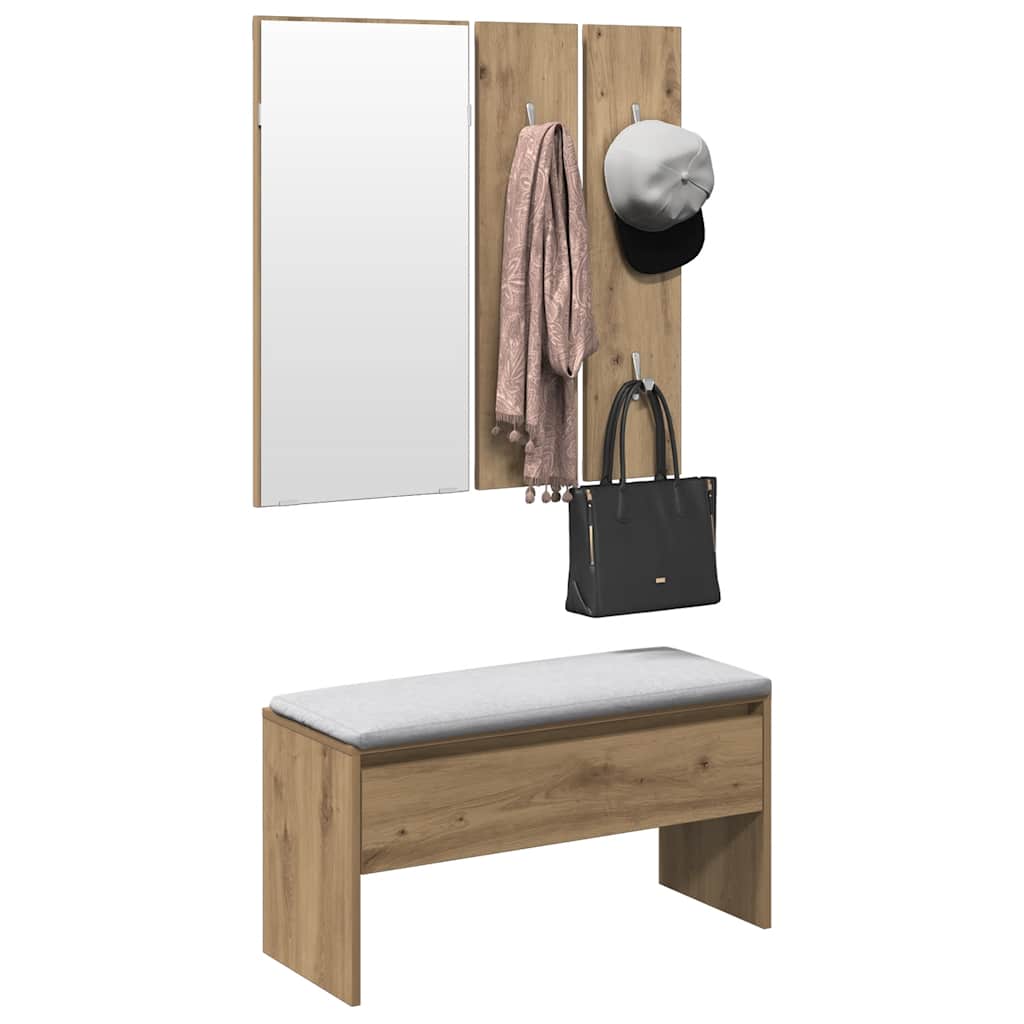 vidaXL σετ επίπλων διαδρόμου Artisan Oak Engineered Wood