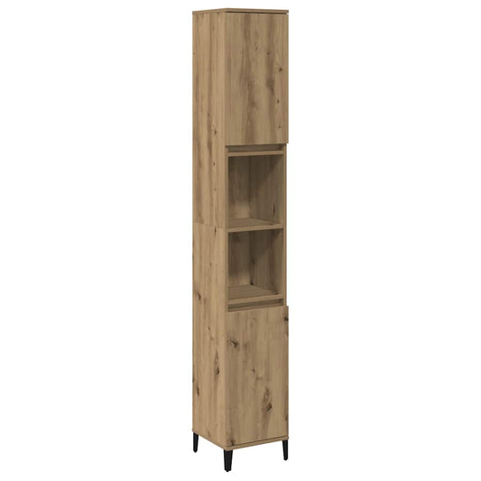 vidaXL Ντουλάπι μπάνιου Δρυς τεχνίτης 30x30x190 cm Κατασκευασμένο ξύλο