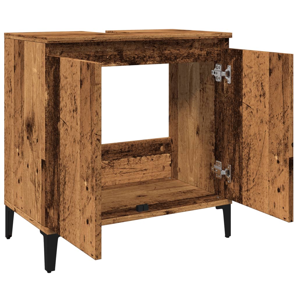vidaXL Ντουλάπι νιπτήρα Παλιό ξύλο 58x33x60 cm Κατασκευασμένο ξύλο