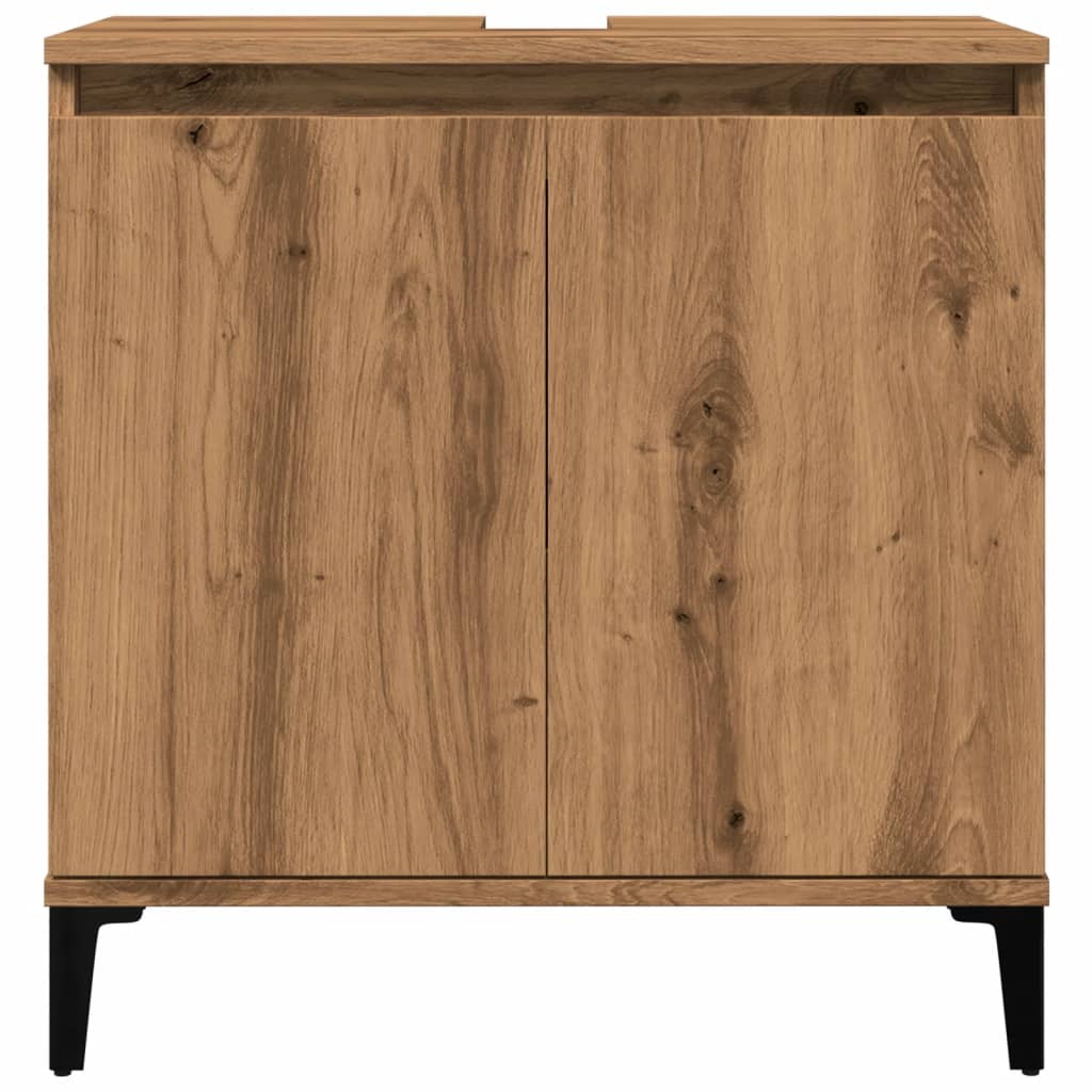 vidaXL Ντουλάπι Νιπτήρα τεχνίτης Δρυς 58x33x60 εκ. Επεξεργασμένο Ξύλο