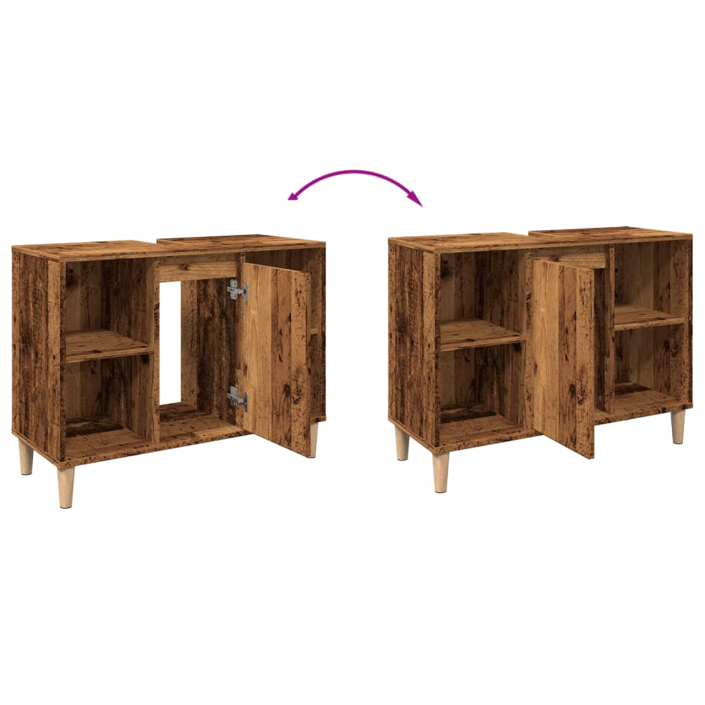 vidaXL Ντουλάπι Μπάνιου Παλαιό Ξύλο 80x33x60εκ. από Επεξεργασμένο Ξύλο