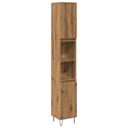 vidaXL Ντουλάπι μπάνιου Δρυς τεχνίτης 30x30x190 cm Κατασκευασμένο ξύλο