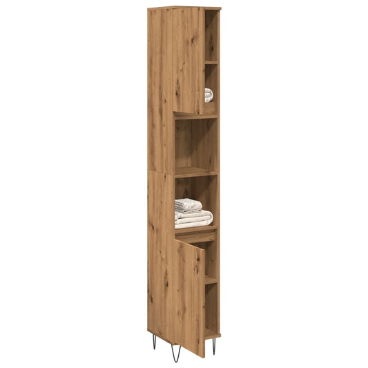 vidaXL Ντουλάπι μπάνιου Δρυς τεχνίτης 30x30x190 cm Κατασκευασμένο ξύλο