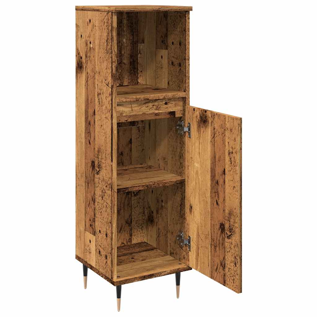 vidaXL Ντουλάπι μπάνιου Παλιό ξύλο 30x30x100 cm Κατασκευασμένο ξύλο