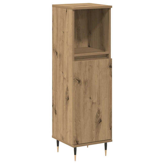 vidaXL Ντουλάπι μπάνιου Δρυς τεχνίτης 30x30x100 cm Κατασκευασμένο ξύλο