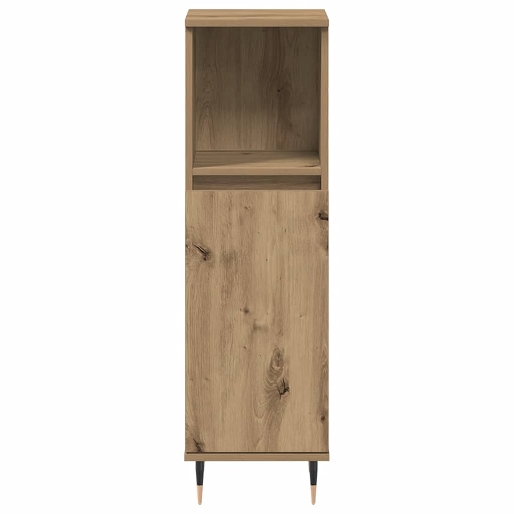vidaXL Ντουλάπι μπάνιου Δρυς τεχνίτης 30x30x100 cm Κατασκευασμένο ξύλο