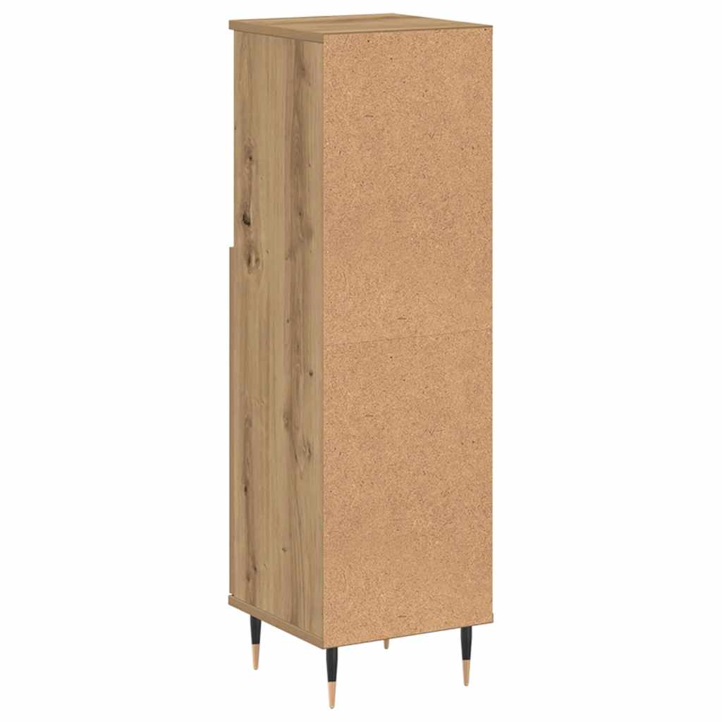vidaXL Ντουλάπι μπάνιου Δρυς τεχνίτης 30x30x100 cm Κατασκευασμένο ξύλο