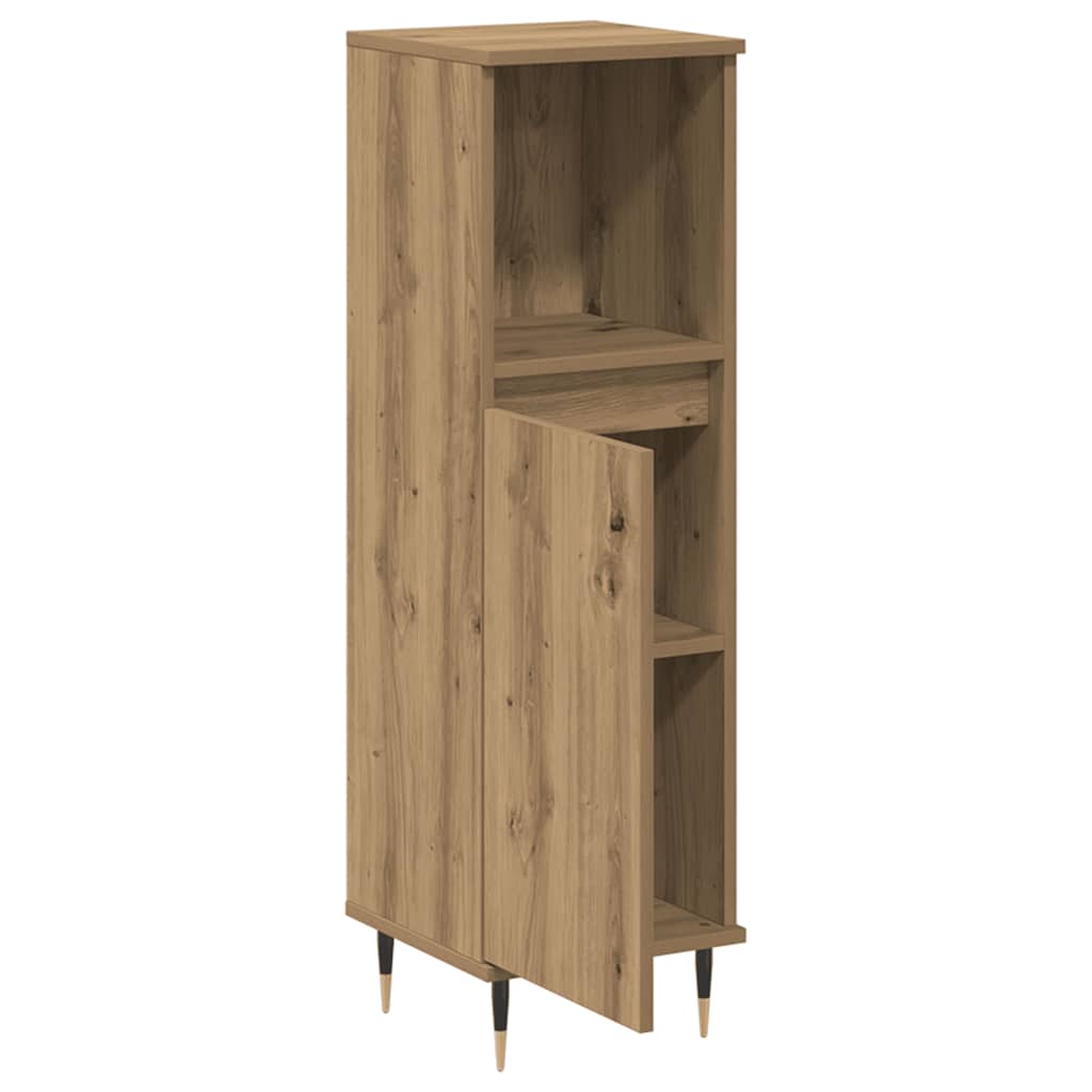vidaXL Ντουλάπι μπάνιου Δρυς τεχνίτης 30x30x100 cm Κατασκευασμένο ξύλο