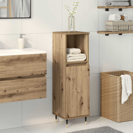 vidaXL Ντουλάπι μπάνιου Δρυς τεχνίτης 30x30x100 cm Κατασκευασμένο ξύλο