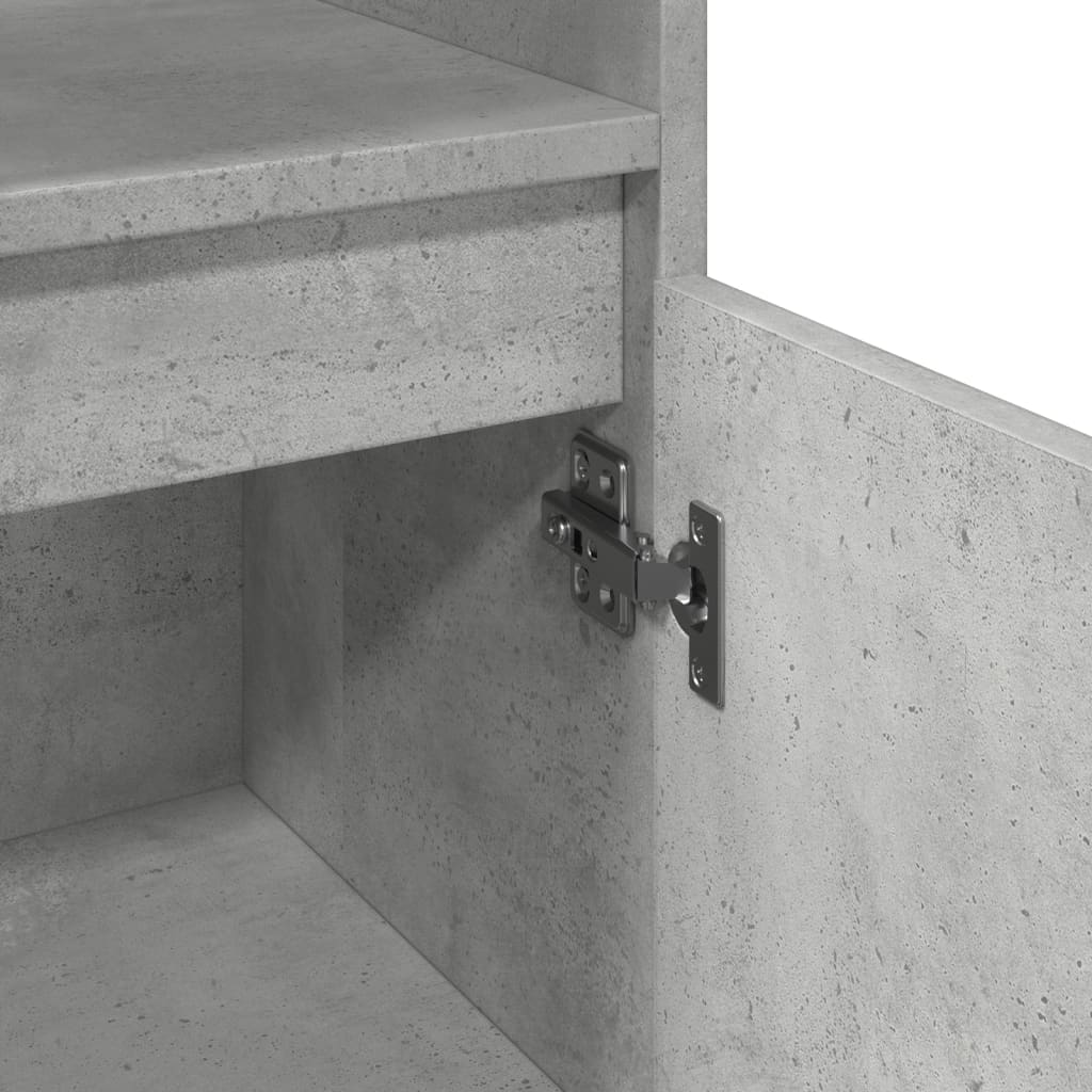 vidaXL Ντουλάπι Μπάνιου Γκρι Σκυροδέματος 30x30x100 εκ. Επεξ. Ξύλο