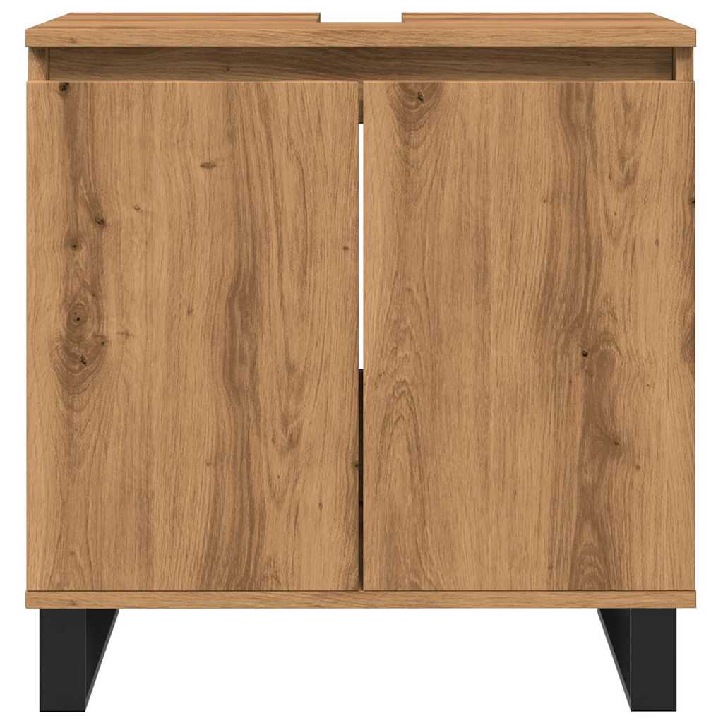 vidaXL Ντουλάπι Μπάνιου Δρυς τεχνίτης 58 x 33 x 60 εκ από Επεξεργ Ξύλο