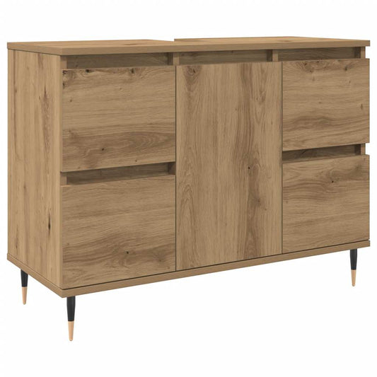 vidaXL Ντουλάπι μπάνιου Δρυς τεχνίτης 80x33x60 cm Κατασκευασμένο ξύλο