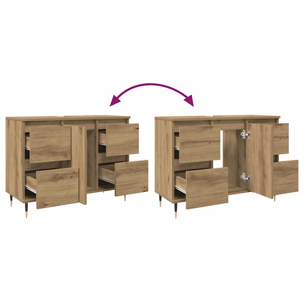 vidaXL Ντουλάπι μπάνιου Δρυς τεχνίτης 80x33x60 cm Κατασκευασμένο ξύλο