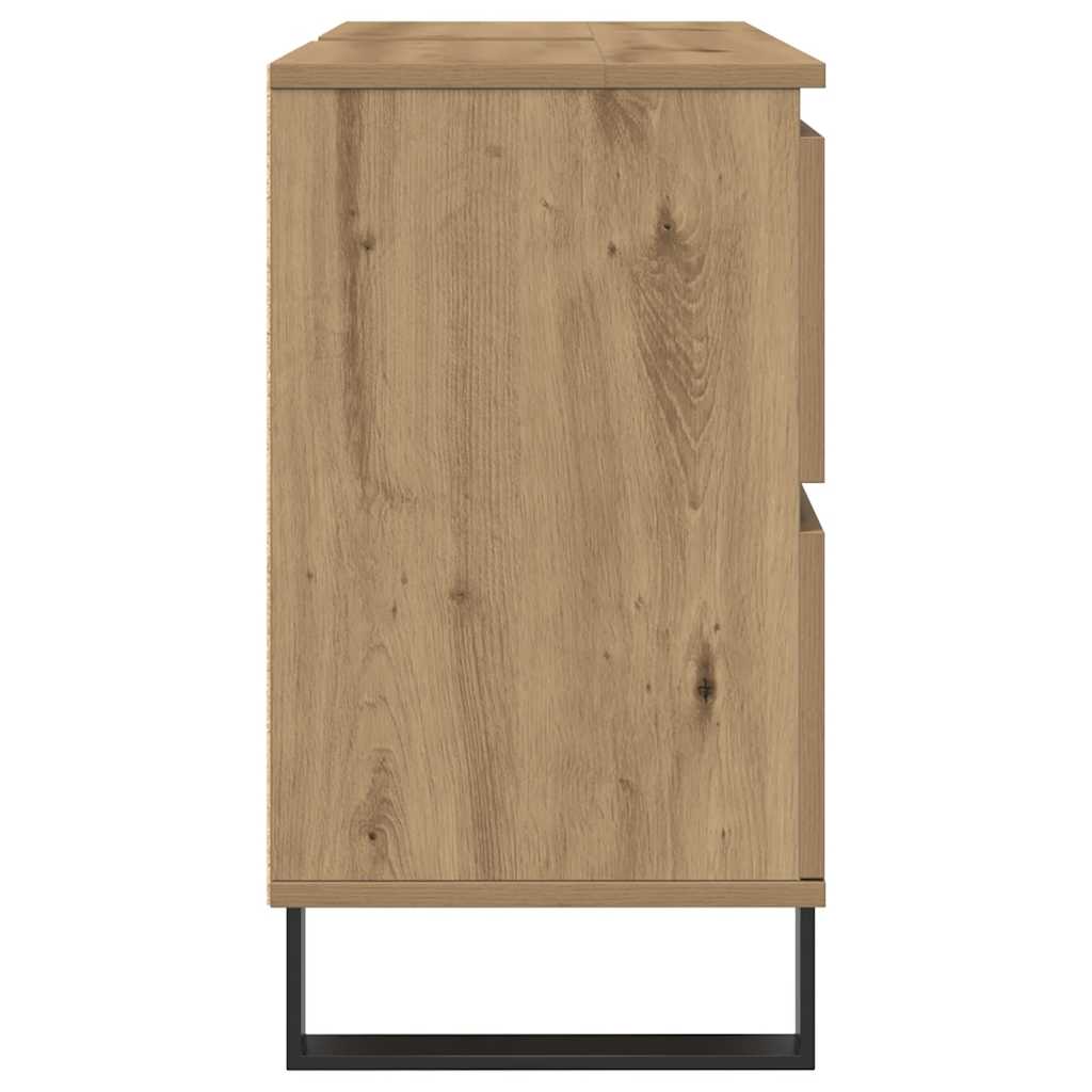 vidaXL Ντουλάπι νιπτήρα μπάνιου Δρυς τεχνίτης 80x33x60 cm