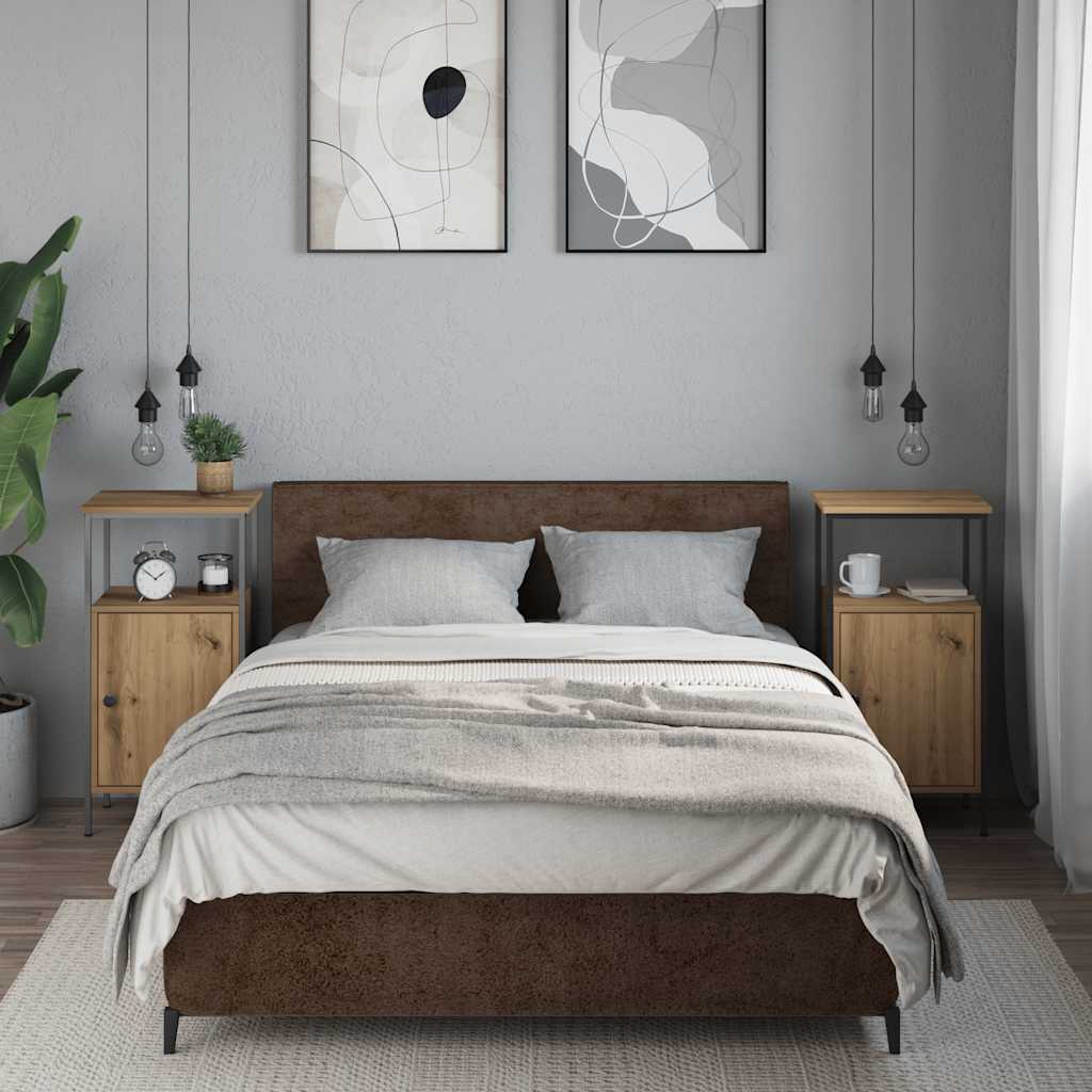 vidaXL Κομοδίνα 2 τεμάχια Artisan Oak 41x31x80 cm Κατασκευασμένο ξύλο