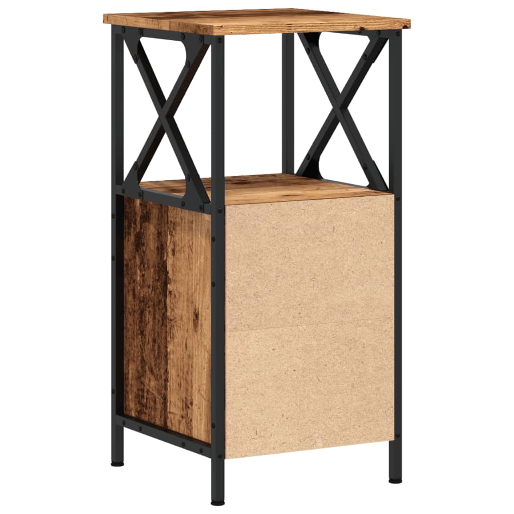 vidaXL Κομοδίνα 2 τεμάχια Παλιό ξύλο 34x35,5x70 cm Κατασκευασμένο ξύλο