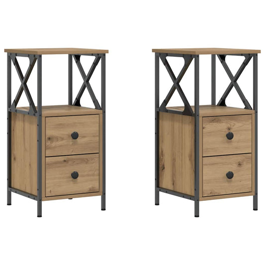 vidaXL Κομοδίνα 2 τεμ Artisan Oak 34x35,5x70 cm Κατασκευασμένο ξύλο