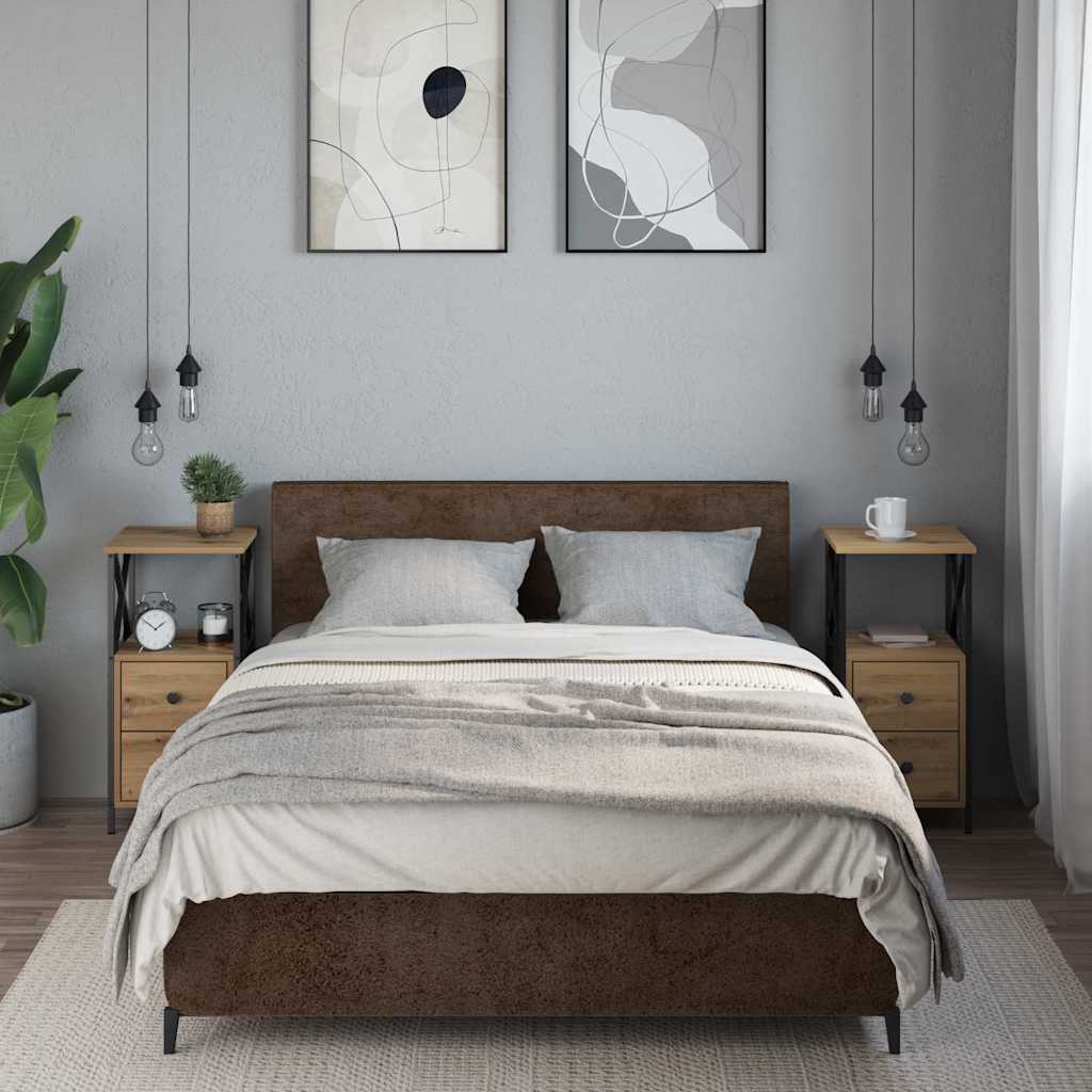vidaXL Κομοδίνα 2 τεμ Artisan Oak 34x35,5x70 cm Κατασκευασμένο ξύλο