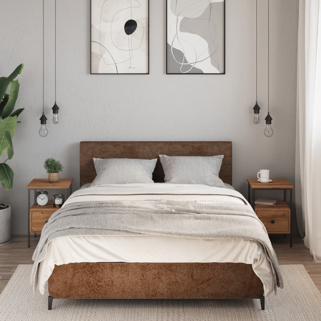 vidaXL Κομοδίνα 2 τεμάχια Artisan Oak 34x36x50 cm Κατασκευασμένο ξύλο