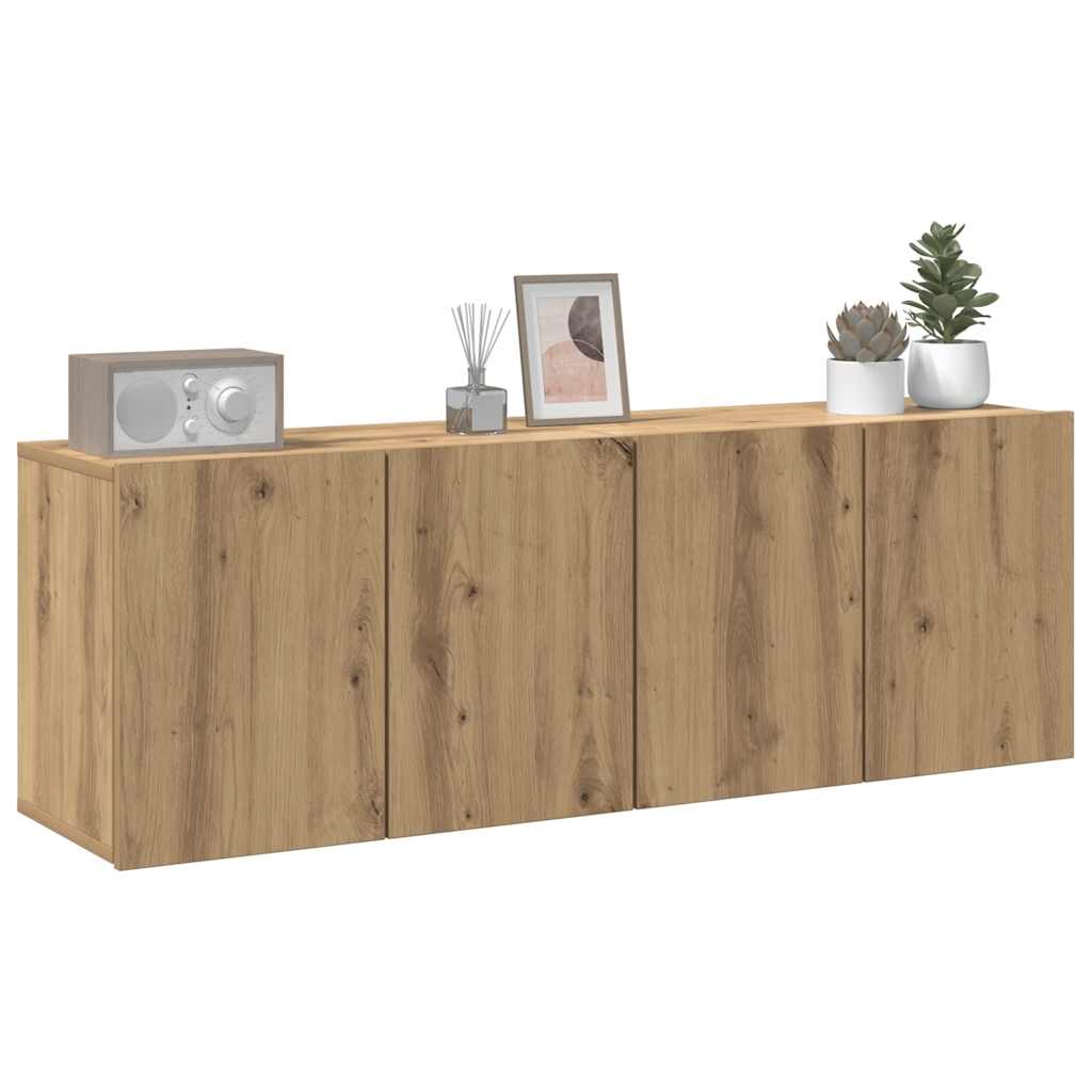 vidaXL Ντουλάπια Τοίχου Τηλεόρασης 2 Τεμ. Artisian Δρυς 60x30x41 εκ.