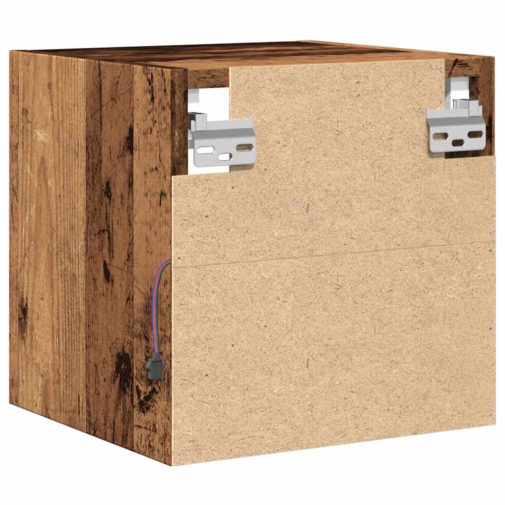 vidaXL Έπιπλο Τοίχου Τηλεόρασης με LED Παλιό Ξύλο 30 x 28,5 x 30 εκ.