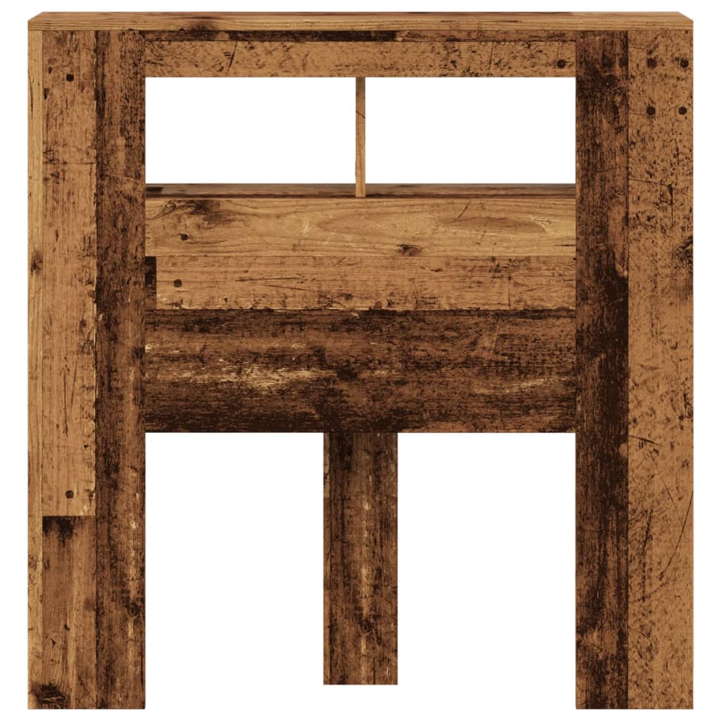 vidaXL Κεφαλάρι Κρεβατιού με LED Παλιό Ξύλο 100x18,5x103,5 εκ