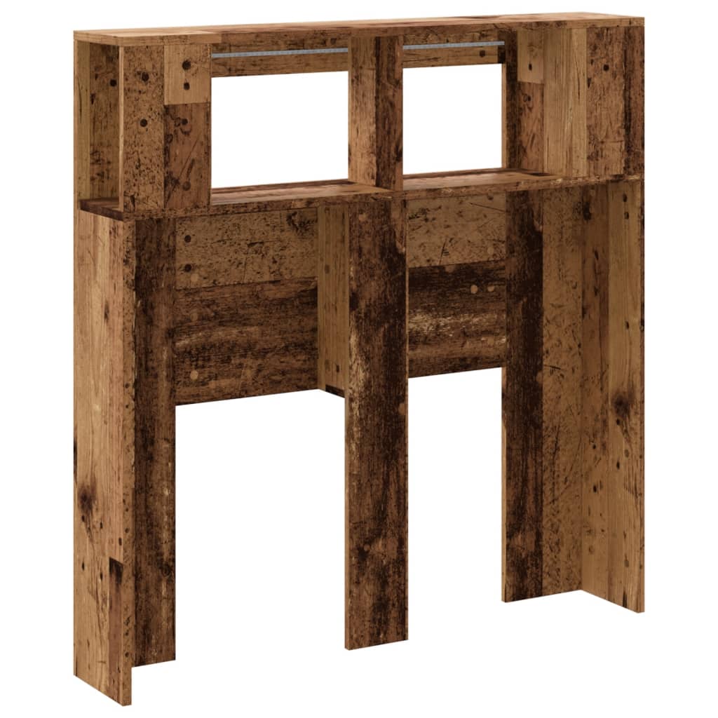 vidaXL Κεφαλάρι Κρεβατιού με LED Παλιό Ξύλο 100x18,5x103,5 εκ