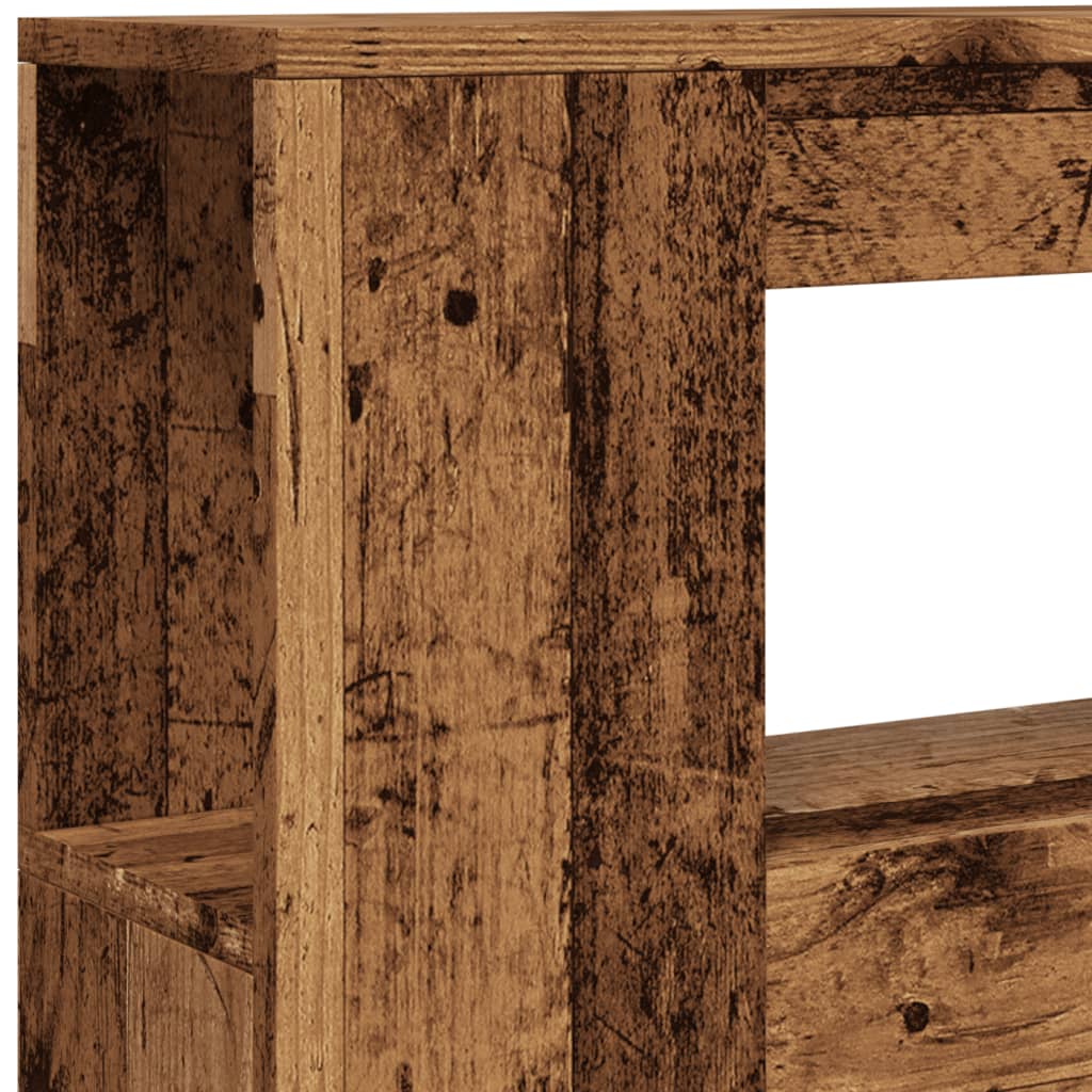 vidaXL Κεφαλάρι Κρεβατιού με LED Παλιό Ξύλο 100x18,5x103,5 εκ