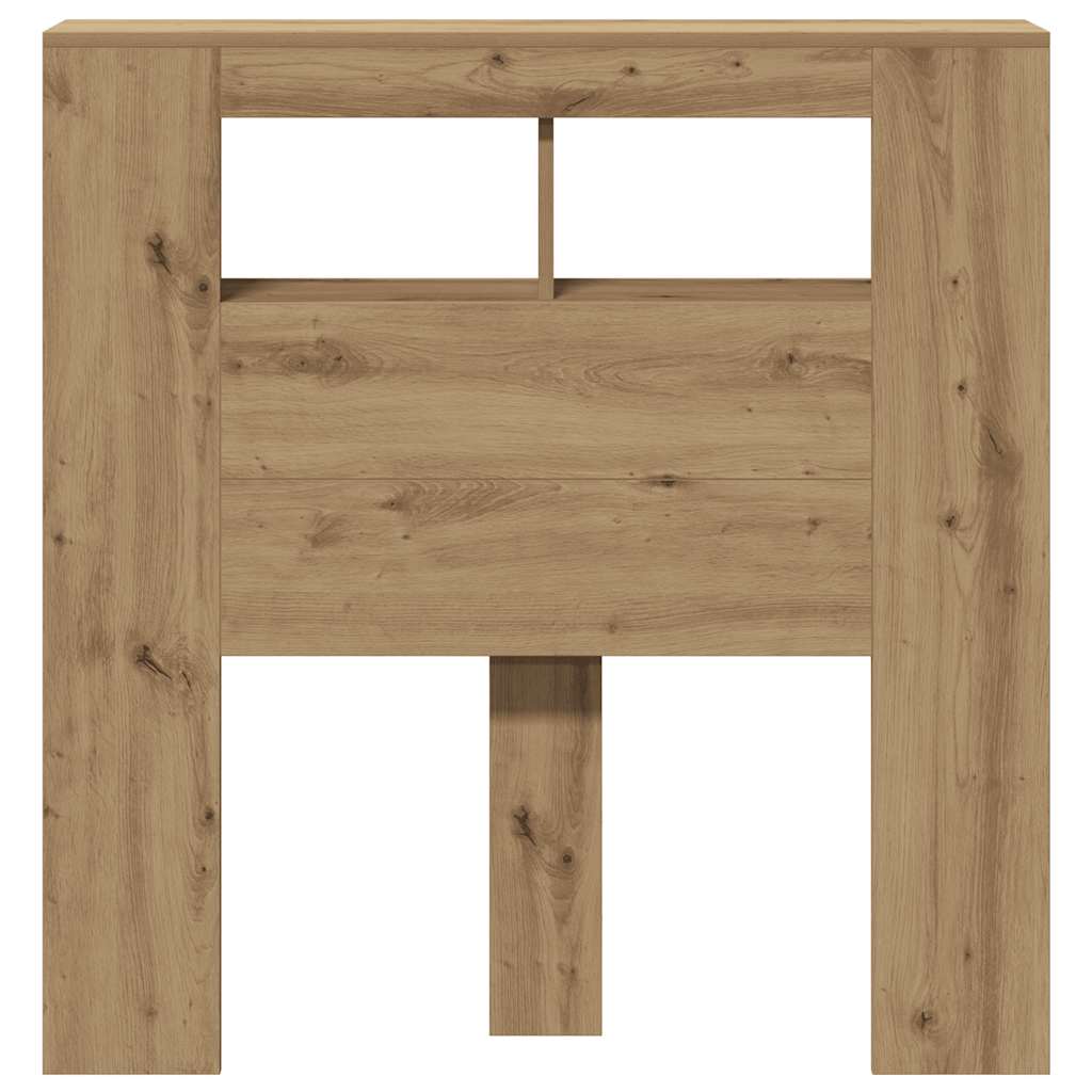 vidaXL Κεφαλάρι Κρεβατιού με LED τεχνίτης Δρυς 100x18,5x103,5 εκ