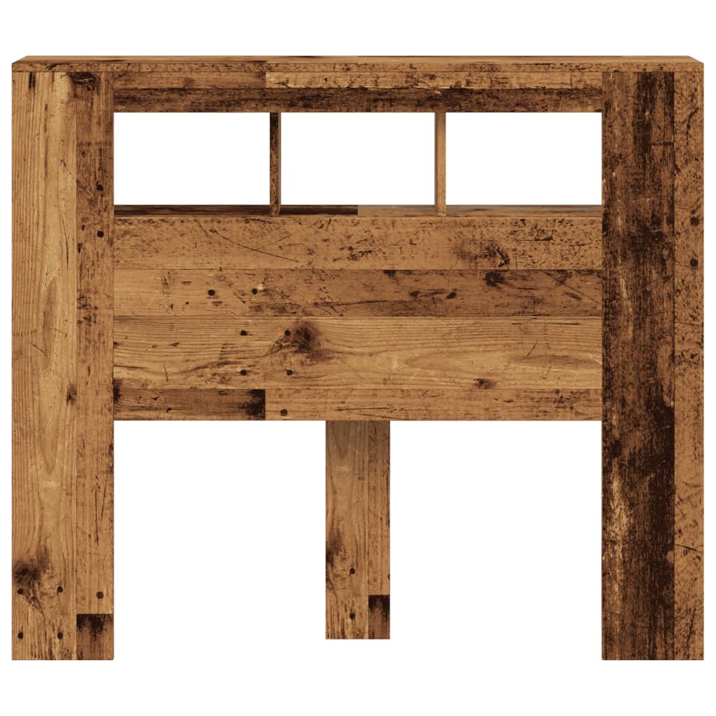 vidaXL Κεφαλάρι Κρεβατιού με LED Παλιό Ξύλο 120x18,5x103,5 εκ