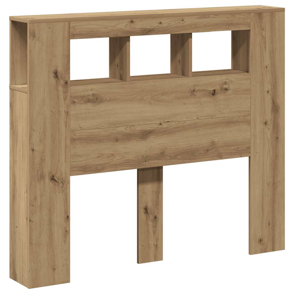 vidaXL LED κεφαλάρι Artisan Oak 120x18,5x103,5 cm Κατασκευασμένο ξύλο