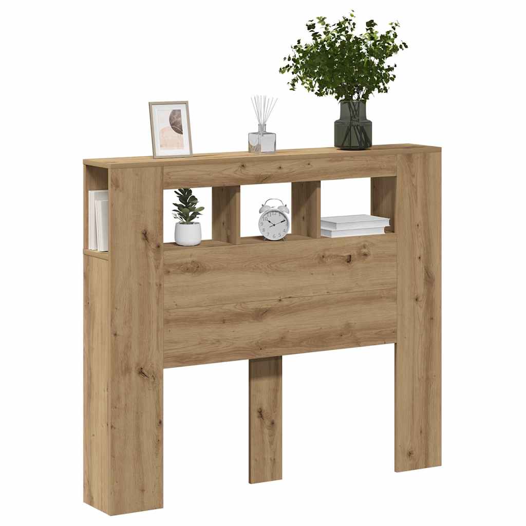 vidaXL LED κεφαλάρι Artisan Oak 120x18,5x103,5 cm Κατασκευασμένο ξύλο