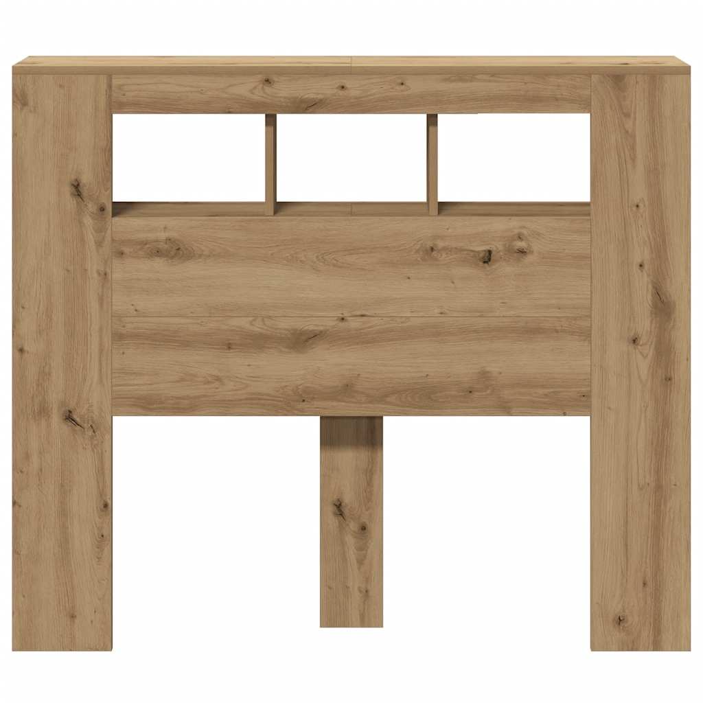 vidaXL LED κεφαλάρι Artisan Oak 120x18,5x103,5 cm Κατασκευασμένο ξύλο