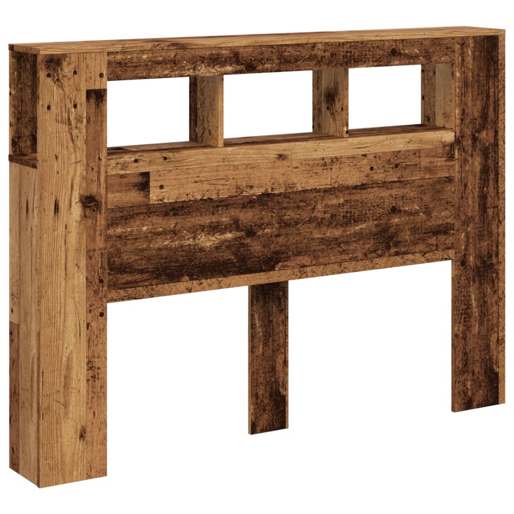 vidaXL LED κεφαλάρι Παλιό ξύλο 140x18,5x103,5 cm Κατασκευασμένο ξύλο