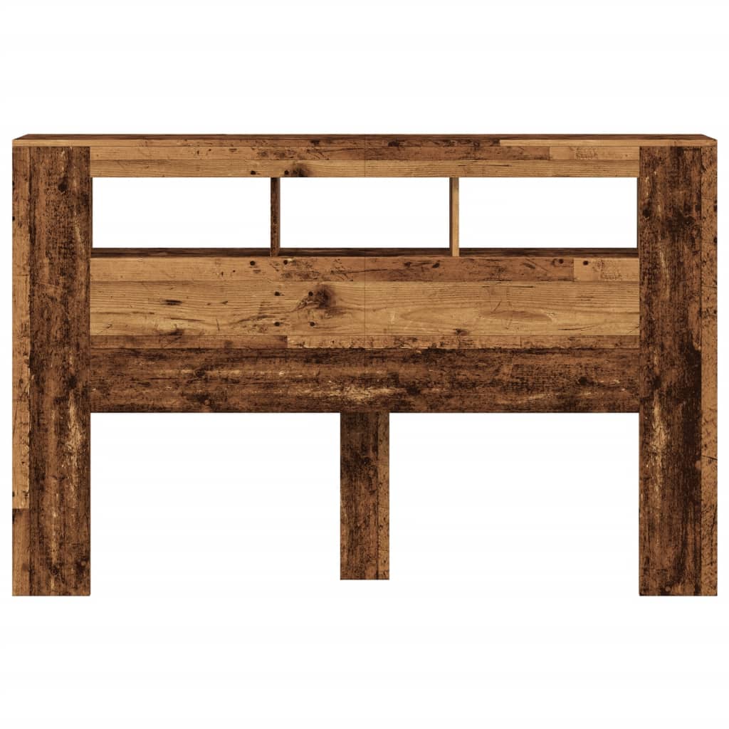 vidaXL LED κεφαλάρι Παλιό ξύλο 160x18,5x103,5 cm Κατασκευασμένο ξύλο