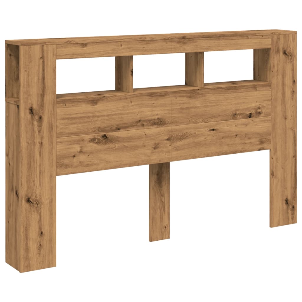vidaXL LED κεφαλάρι Artisan Oak 160x18,5x103,5 cm Κατασκευασμένο ξύλο