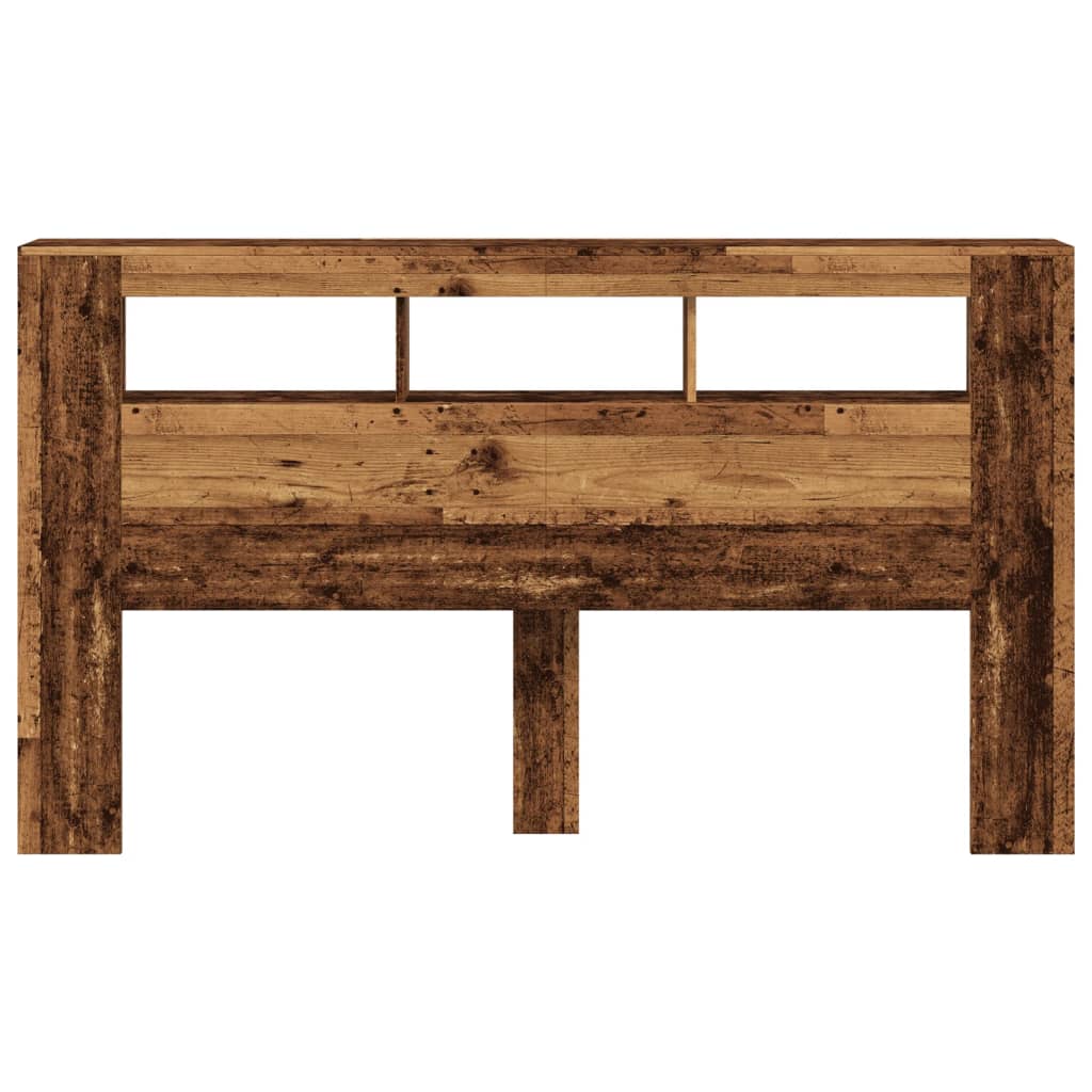 vidaXL LED κεφαλάρι Παλιό ξύλο 180x18,5x103,5 cm Κατασκευασμένο ξύλο